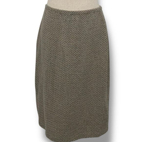 St. John Collection Pencil Skirt Size 10 Tan Blue Tweed Knit Pull On Stretch EUC - Picture 1 of 7